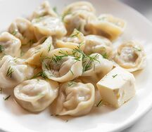 Пельмени отварные домашние с маслом