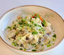 Паста с курицей и грибами
