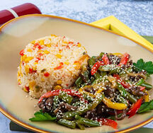 Говядина в соусе терияки с рисом