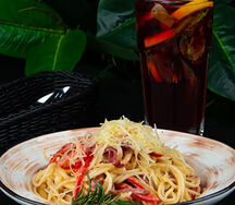 Паста Карбонара с говядиной