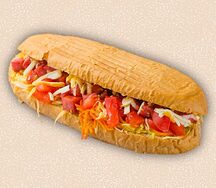 Донер в батоне с ветчиной и моцареллой