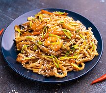 Вок с креветками