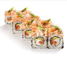 Ролл Острые креветки с лососем