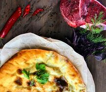 Пирог с говядиной и зеленью