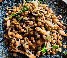 Чечевица с вешенками