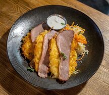 Брамбораки с брискетом