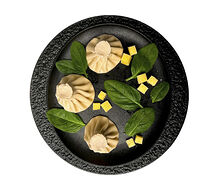 Хинкали с моцареллой и сливками