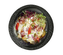 Картофель запеченный с сыром камамбер