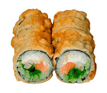 Ролл Острый лосось с креветкой