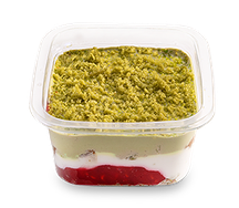 Десерт фисташковый с малиной