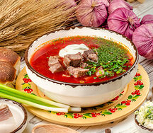 Борщ с пампушками