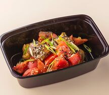 Салат из печеных баклажанов с томатами