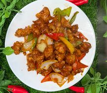 Хрустящие жареные свиные вырезки