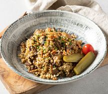 Булгур с грибами и трюфельным маслом
