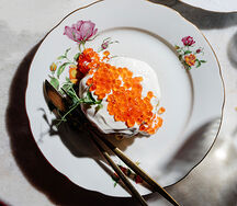 Оладьи из цукини с красной икрой