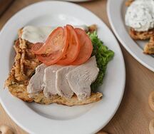 Картофельная вафля с цыплёнком