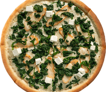 Пицца Сырная со шпинатом 30см тонкая