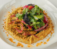 Иерусалимская смесь на теплом хумусе 