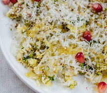 Карпаччо из цветной капусты с брокколи, пармезаном и трюфельной пастой