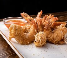 Тигровые креветки в кляре