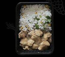 Рис с кукурузой и куриным филе в соусе терияки