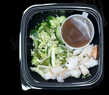 Салат с креветками, стручковой фасолью и огурцом с паназиатской заправкой