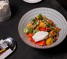 Хрустящие баклажаны с узбекскими томатами