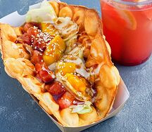 Баблс-вафля с тунцом и манго