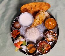 Вегетарианский тхали с индийским сыром