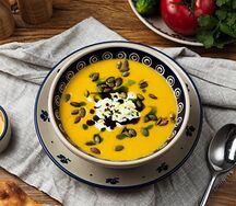 Тыквенный крем-суп со страчателлой