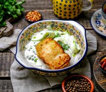 Хрустящая треска с кабачками