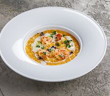 Тыквенное ризотто с креветками