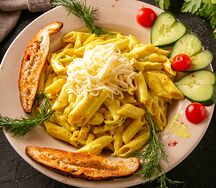 Макароны со сливочным соусом