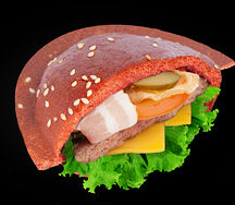 UFO-бургер с говяжьей котлетой и соусом барбекю