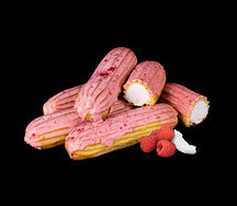 Эклеры с малиной и кокосом