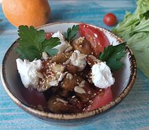 Салат с хрустящими баклажанами