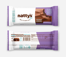 Шоколадный батончик Nattys&Go! Brownie с арахисовой пастой и какао
