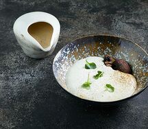 Грибной крем-суп с сырным муссом