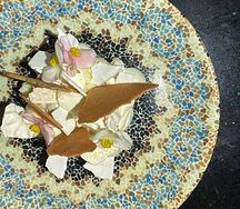 Сабле бретон с ганашом из белого шоколада