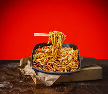 Паста с курицей и грибами