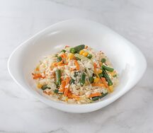 Рис, тушенный со стручковой фасолью 