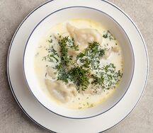 Суп сливочный с пельменями