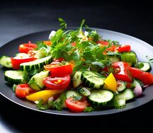 Салат Овощной с зеленью и оливковым маслом