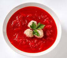 Борщ с фрикадельками