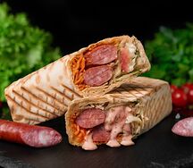 Шаверма с охотничьей колбаской