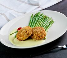 Креветочные котлеты со спаржей