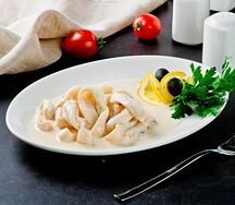 Кальмары в сливочно-соевом соусе