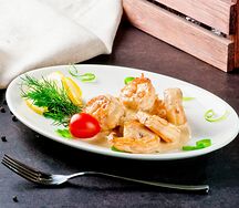 Креветки тигровые в белом вине