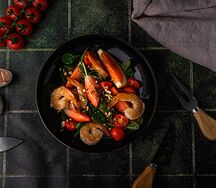 Креветки в песто-соусе