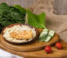 Макароны с котлетой по-домашнему